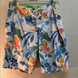 Old Navy Blue and Green Board Shorts for Swim
